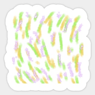 Green yellow watercolor lines art Sticker